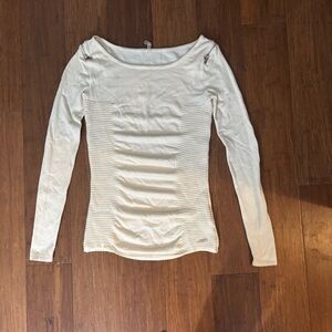 Guess Cream Long Sleeve Sweater Top XS